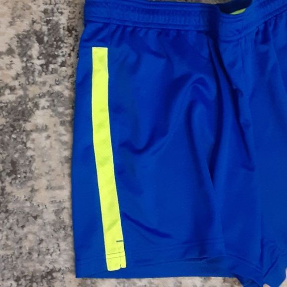 Nike Blue with Neon Side Stripe Dri Fit Athletic Shorts - Picture 2 of 7